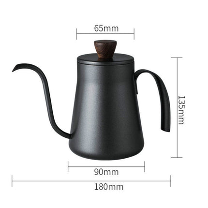 Stainless Steel Hand Punch Pot Hanging Ear Pot Coffee Pot Thickened Mini Pot Teflon Thin Mouth Pot, Style: With Lid-garmade.com