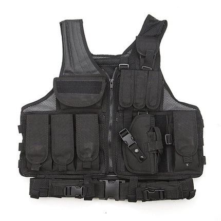 A60 Outdoor Equipment Vest Breathable Mesh Vest Tool Pocket, Size: Free Size(Black)-garmade.com