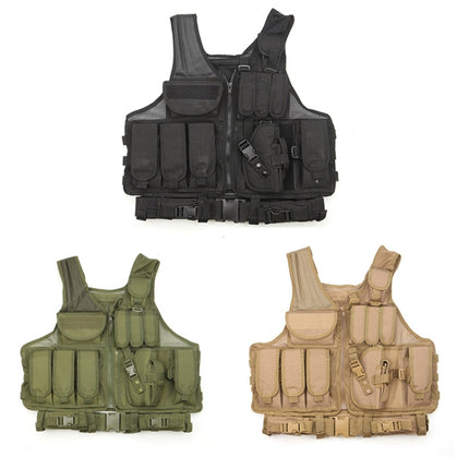 A60 Outdoor Equipment Vest Breathable Mesh Vest Tool Pocket, Size: Free Size(Brown)-garmade.com