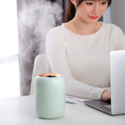 M09 Dual Nozzles Air Humidifier LED Digital Display UV Sterilization Portable Car Humidifier, Product specifications: USB Plug-in Type(Green)-garmade.com