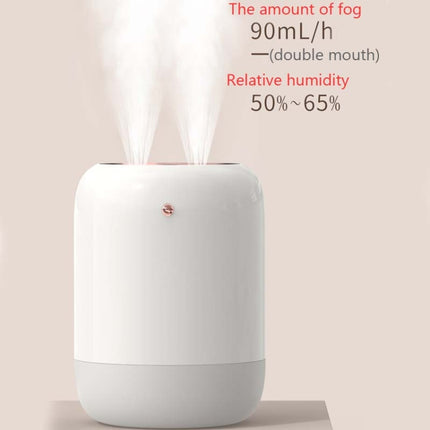 M09 Dual Nozzles Air Humidifier LED Digital Display UV Sterilization Portable Car Humidifier, Product specifications: Rechargeable Type(White)-garmade.com