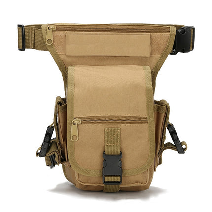 B05 Wild Fishing Portable Waist Bag Outdoor Sports Multifunctional Leg Bag(Khaki)-garmade.com