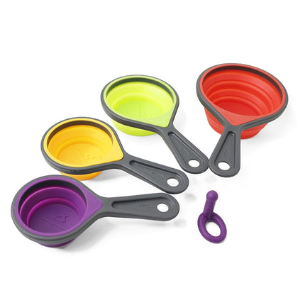 2 Sets Silicone Telescopic Measuring Cup Measuring Spoon Measuring Tool Set, Specification: 8 PCS/Set-garmade.com