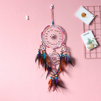 Home Hand Woven Colorful Bohemian Dream Catcher, Specification: Flowers-garmade.com