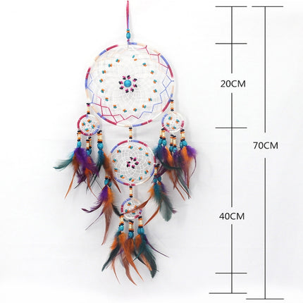 Home Hand Woven Colorful Bohemian Dream Catcher, Specification: Flowers-garmade.com