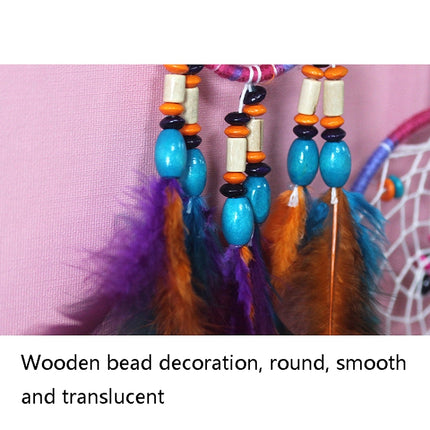 Home Hand Woven Colorful Bohemian Dream Catcher, Specification: Wooden Beads-garmade.com
