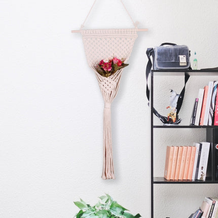 Hand-Knitted DIY Flower Arrangement Hanging Basket Home Decoration Tapestry(MS7409)-garmade.com