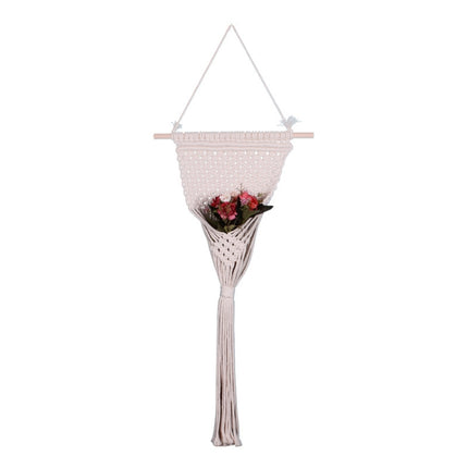 Hand-Knitted DIY Flower Arrangement Hanging Basket Home Decoration Tapestry(MS7409)-garmade.com