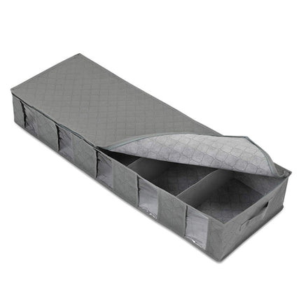 Non-Woven Bed Storage Box Foldable Quilt Clothes Dust-Proof & Moisture-Proof Storage Bag, Size: 97x33x15cm(Gray)-garmade.com
