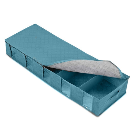 Non-Woven Bed Storage Box Foldable Quilt Clothes Dust-Proof & Moisture-Proof Storage Bag, Size: 97x33x15cm(Blue)-garmade.com