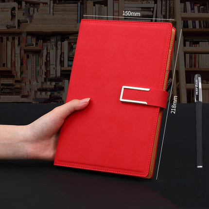 Notebook Business Retro Simple Notebook Office Notepad Red A5 Sheepskin Buckle-garmade.com