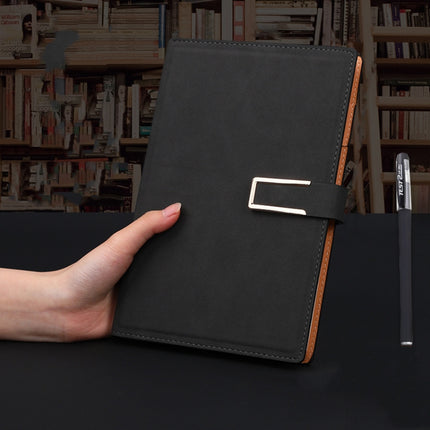 Notebook Business Retro Simple Notebook Office Notepad Black A5 Sheepskin Buckle-garmade.com