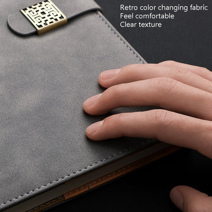 Notebook Business Retro Simple Notebook Office Notepad Black A5 Window Grille Magnetic Buckle-garmade.com