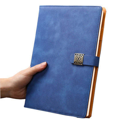 Notebook Business Retro Simple Notebook Office Notepad Blue B5 Window Grille Magnetic Buckle-garmade.com
