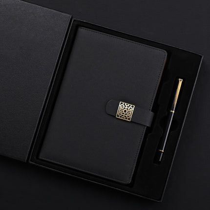 Notebook Business Retro Simple Notebook Office Notepad Black A5 Heaven and Earth Cover Gift Box-garmade.com