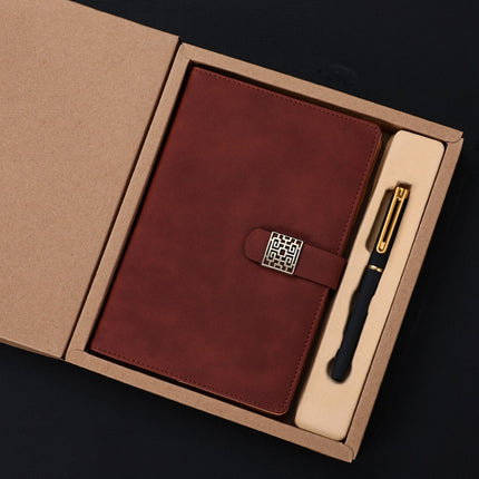 Notebook Business Retro Simple Notebook Office Notepad Coffee A5 Kraft Paper Gift Box-garmade.com