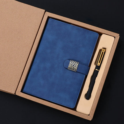 Notebook Business Retro Simple Notebook Office Notepad Blue A5 Kraft Paper Gift Box-garmade.com