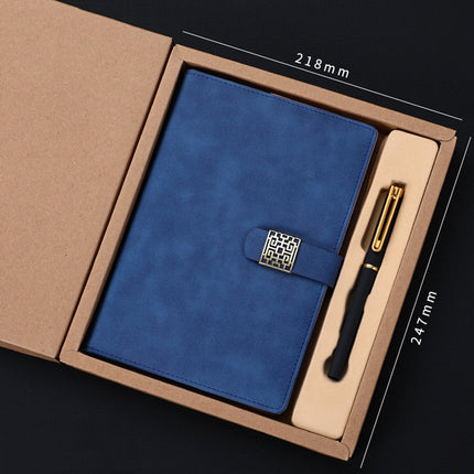 Notebook Business Retro Simple Notebook Office Notepad Blue A5 Kraft Paper Gift Box-garmade.com