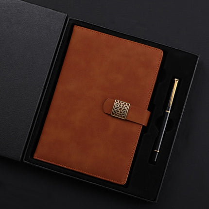 Notebook Business Retro Simple Notebook Office Notepad Brown A5 Heaven and Earth Cover Gift Box-garmade.com