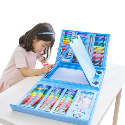 176 In 1 Painting Gift Box Art Supplies Painting Set For Children(Blue)-garmade.com