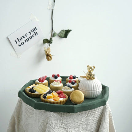 Dried Fruit Tray Modeling Decoration Wedding Dessert Tray Shooting Props(Green Lotus Color)-garmade.com