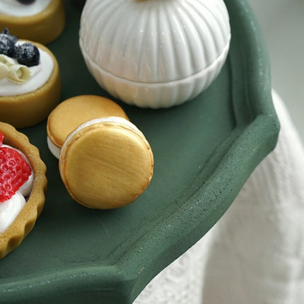 Dried Fruit Tray Modeling Decoration Wedding Dessert Tray Shooting Props(Green Lotus Color)-garmade.com