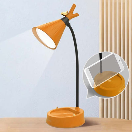 GIVELONG Forest Bird LED Touch Usb Table Lamp With Mobile Phone Holder Bedroom Bedside Night Light(GL361-2 Yellow)-garmade.com