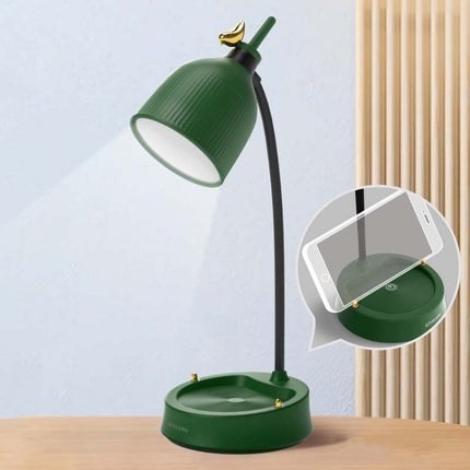 GIVELONG Forest Bird LED Touch Usb Table Lamp With Mobile Phone Holder Bedroom Bedside Night Light(GL363-4 Green)-garmade.com