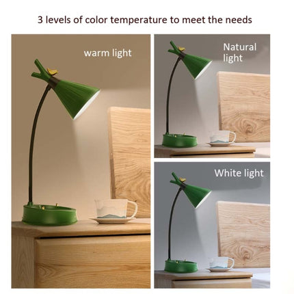 GIVELONG Forest Bird LED Touch Usb Table Lamp With Mobile Phone Holder Bedroom Bedside Night Light(GL363-4 Green)-garmade.com
