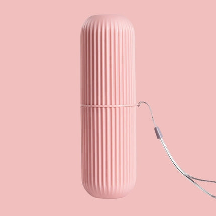 1pc Simple Travel Washing Cup Portable Toothbrush Storage Box Multifunctional Brushing Cup(Pink)-garmade.com