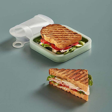 5 PCS Sandwich Toast Bento Box Lunchbox Portable Take-Out Student Office Worker Lunch Box, Capacity: 301-500ml(Transparent Green)-garmade.com