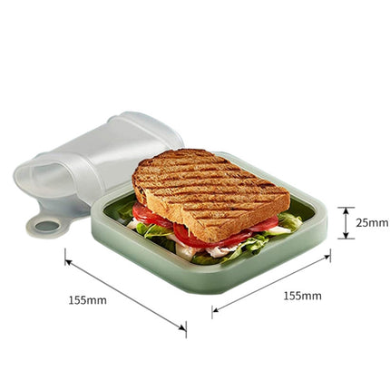 5 PCS Sandwich Toast Bento Box Lunchbox Portable Take-Out Student Office Worker Lunch Box, Capacity: 301-500ml(Transparent Green)-garmade.com