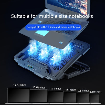 Suohuang Notebook Cooler Gaming Notebook Cooling Base Notebook Exhaust Fan Bracket(LCD Gaming Edition)-garmade.com