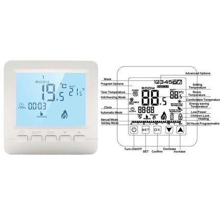 HY02B05-2BW Programmable Wall-Hung Boiler Thermostat Temperature Controller-garmade.com