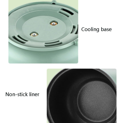 Multi-Function Electric-Cooker Mini Dormitory Student Cooking Rice Stir Frying Non-Stick Pot, 110V US Plug, Colour: White Manual Style with Steaming Grid(1.7L)-garmade.com