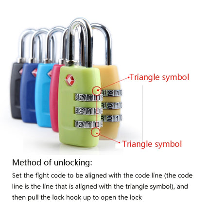 2 PCS Customs Luggage Lock Overseas Travel Luggage Zipper Lock Plastic TSA Code Lock(Black)-garmade.com