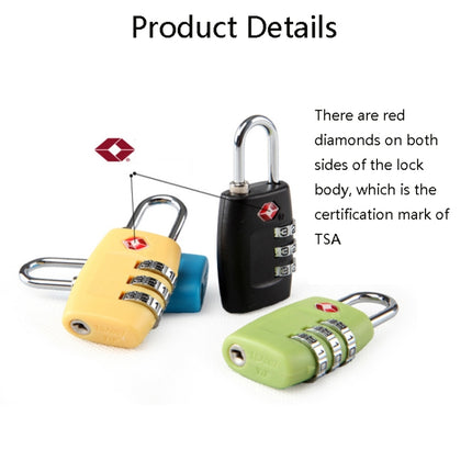 2 PCS Customs Luggage Lock Overseas Travel Luggage Zipper Lock Plastic TSA Code Lock(Green)-garmade.com