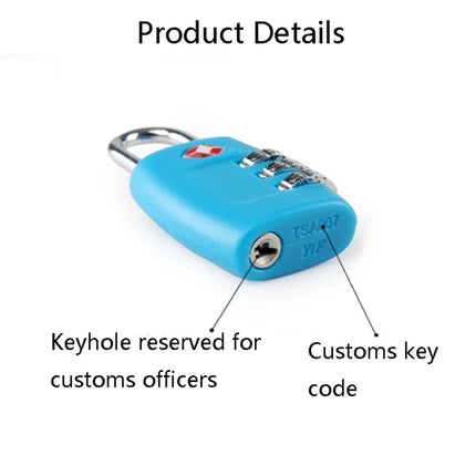2 PCS Customs Luggage Lock Overseas Travel Luggage Zipper Lock Plastic TSA Code Lock(Rose Red)-garmade.com