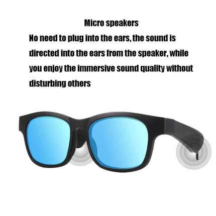 A12 Smart Bluetooth Audio Sunglasses Bluetooth Glasses(Silver)-garmade.com