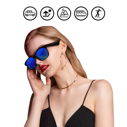 A12 Smart Bluetooth Audio Sunglasses Bluetooth Glasses(Black)-garmade.com