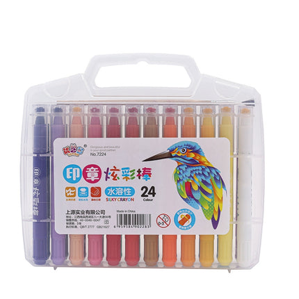 Seal Colorful Stick Water-Soluble Oil Pastel 12 Colors 24 Colors 36 Colors Portable Children Drawing Set Rotating Crayons, Specification: 24 Colors-garmade.com