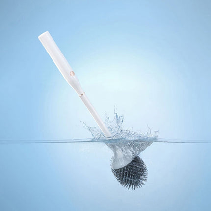 MT001 Ultraviolet Disinfection And Sterilization Long-Handled Silicone Soft Hair Wall-Mounted Electric Toilet Brush, Size: 6.9x49cm(White)-garmade.com