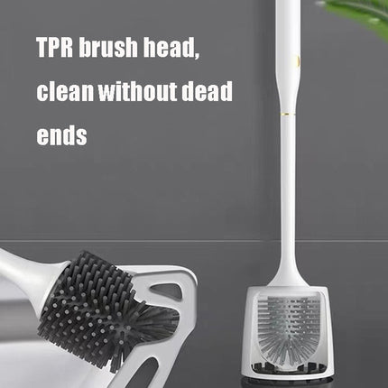 MT001 Ultraviolet Disinfection And Sterilization Long-Handled Silicone Soft Hair Wall-Mounted Electric Toilet Brush, Size: 6.9x49cm(White)-garmade.com