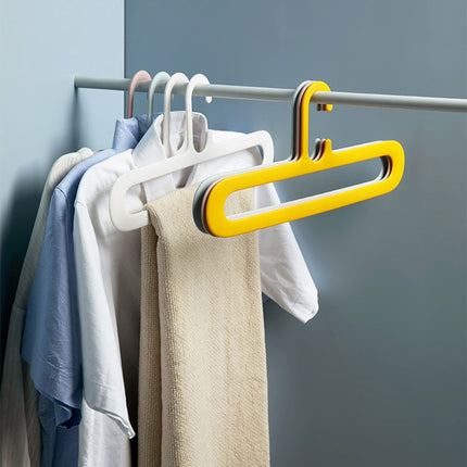 10 PCS Hanger Plastic Fit Non-Slip Clothes Rack Simple And Flexible Storage Hanger Hook(Blue)-garmade.com