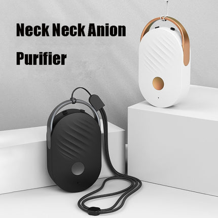 DQ503 Neck Anion Purifier Deodorization Aldehyde Removal Wireless Portable Air Purifier(Black)-garmade.com
