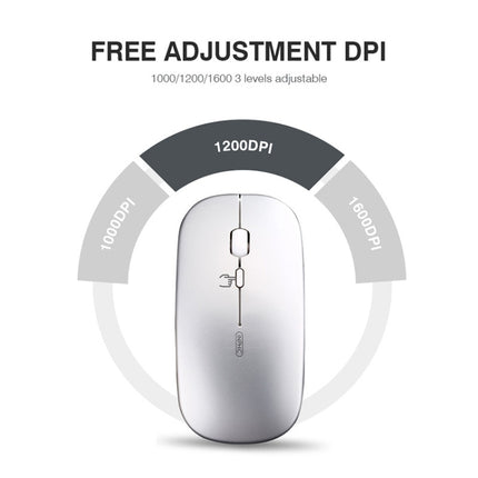 Inphic PM1 Office Mute Wireless Laptop Mouse, Style:Battery Display(Space Silver)-garmade.com