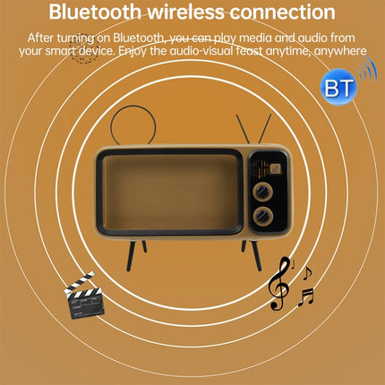 TV-JCZN-010 Desktop Retro Bluetooth Speaker with Holder(Brown Bluetooth)-garmade.com
