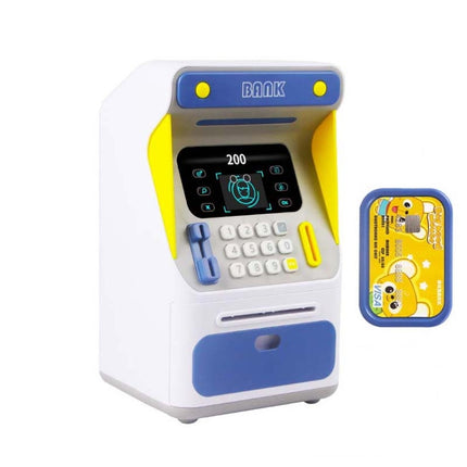 Simulation Face Recognition ATM Cash Deposit Box Simulation Password Automatic Rolling Money Safe Deposit Box, Colour: Blue (Battery Version)-garmade.com