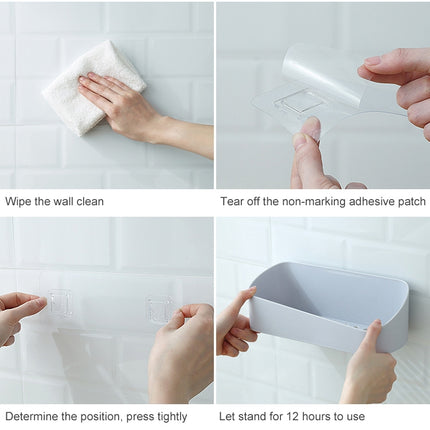 4 PCS Bathroom Paste Wall-Mounted Plastic Storage Rack Geometric Shape Bathroom Rack, Specification: Carton Packaging(White)-garmade.com