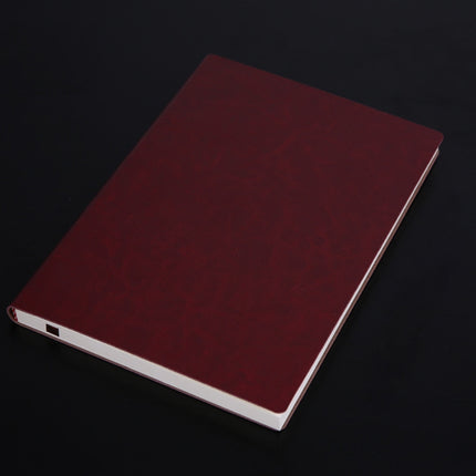 3 PCS Notebook Student Notepad Diary Book Business Record Book PU Notebook, Cover color: A5 Plain Weave Bitter Tea Red-garmade.com